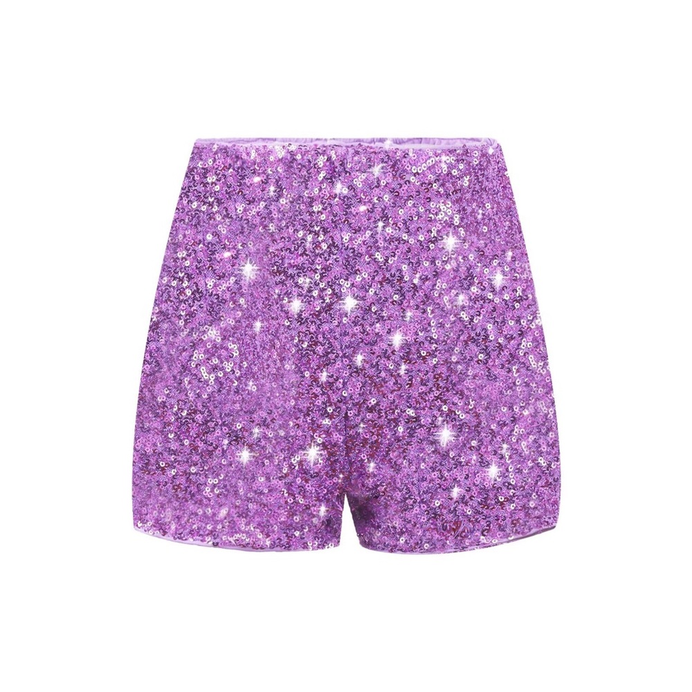 NWT Kids Sparkly High Waist Glitter Dance Party Shorts - 6/7‎ Yr